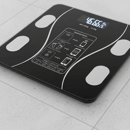 Balanza Pesa Digital Bluetooth Inteligente App Smart Baño Color Negro