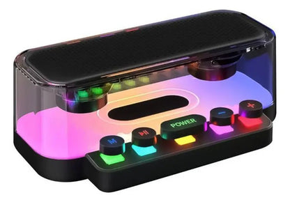 Parlante Portatil Bluetooth Con Luces Led Rgb 2400mah Negro