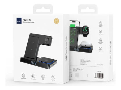 Wiwu Cargador Inalámbrico 5 En 1 Power Air Plegable Wi-w006 Color Negro