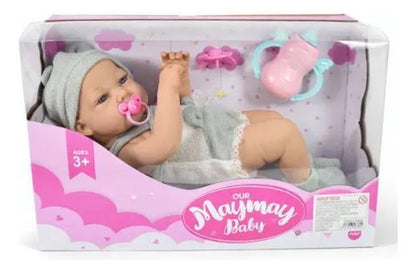 Muñeco Bebé Realista Bañable Goma 40cm Ropa Accesorios