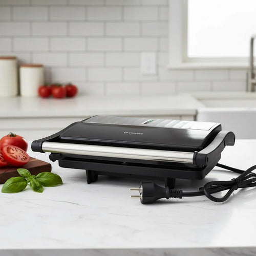 Grill Parrilla Electrica Sandwichera 180 Grado Antiadherente Negro