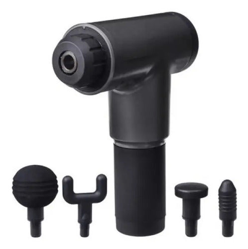 Pistola Masajeador Muscular Facial Vibrador Recargable Negro