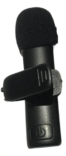 Micrófono Solapero Inalámbrico Tipo C Laptop Pc K11 2023 Color Negro