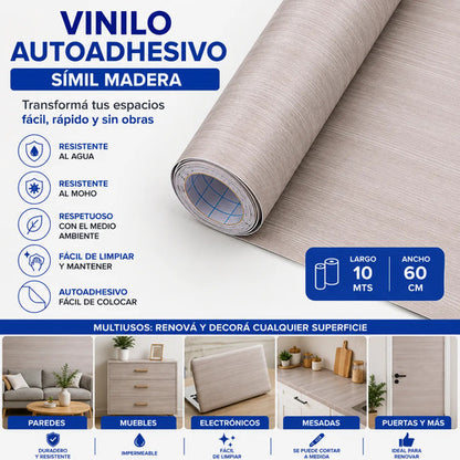 Rollo De Lámina Vinilo Autoadhesiva Pared Muebles 10mx60cm Gris