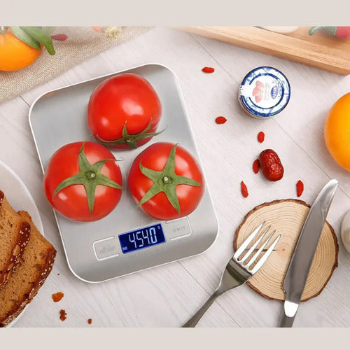 Balanza Digital Cocina Portatil Hasta 5 Kgs Plateado 5 Kg