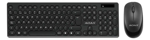 Combo Kit Teclado Mouse Pc Notebook Oficina Inalambrico Usb Negro