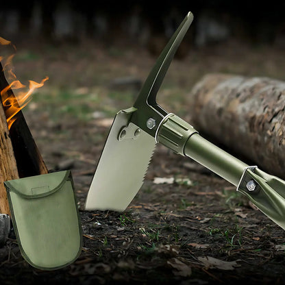 Pala Camping Jardin Con Pico Plegable Con Estuche Verde