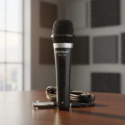 Micrófono Karaoke Alámbrico Cable Conexión 600 Ohms Vocal Negro