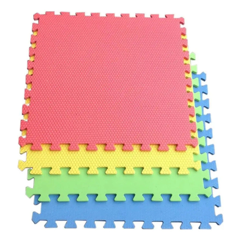 Alfombra Infantil Goma Eva De Colores 4 Unidades 60x60x0,8cm