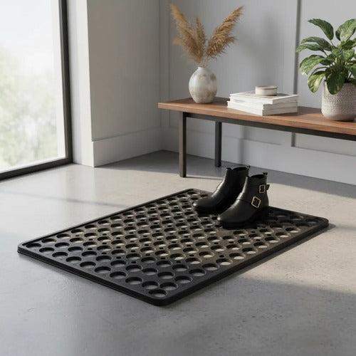 Alfombra Tapete De Goma Antideslizante 90x60cm Hogar 90 M 60 M Negro
