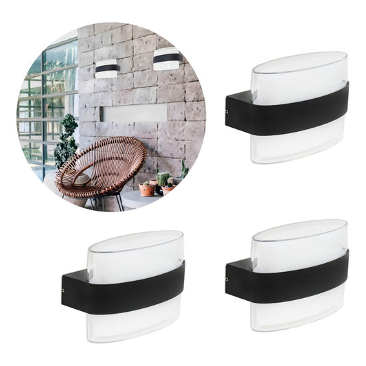 Set X3 Foco Pared Aplique Exterior Lampara Bidireccional