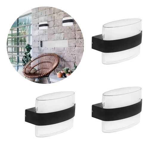 Set X3 Foco Pared Aplique Exterior Lampara Bidireccional