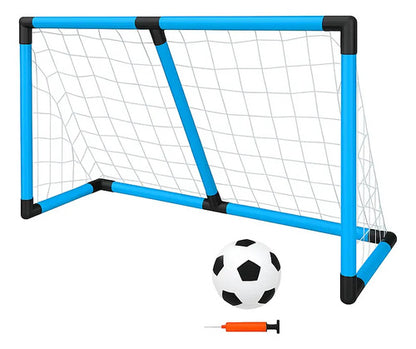 Arco De Futbol Infantil Niño Con Pelota Inflador 120x77x57cm Azul