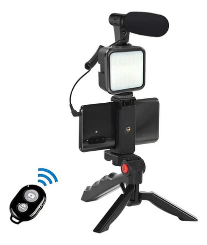 Estabilizador Soporte Celular Luz Led Color Negro