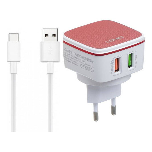 Cargador Pared 30w Usb Carga Rapida Rojo
