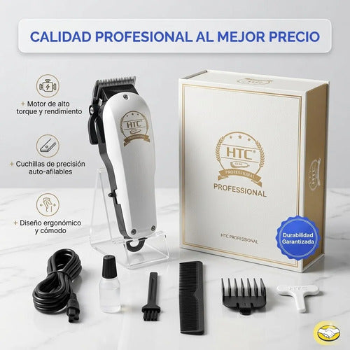Cortapelo Profesional Htc Cable 220v Hoja Acero T 10 Blanco Blanco