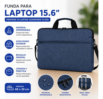 Funda Bolso Laptop 15.6 Portafolio Impermeable Notebook Azul