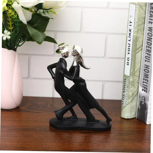 Adorno Figura Pareja Bailarines Tango Decorativo 11cm Negro