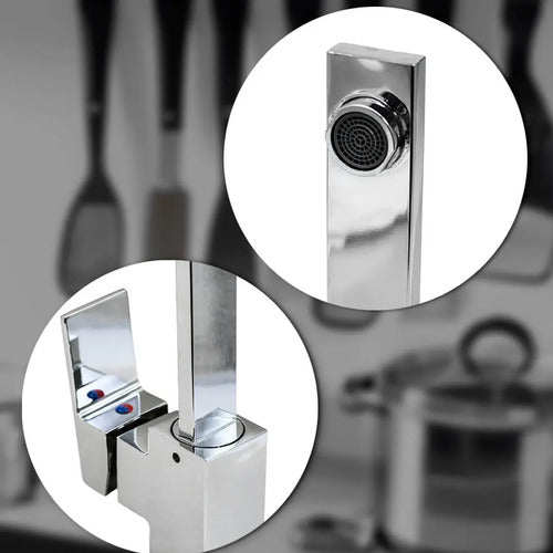 Monocomando Cocina Mesada Canilla Grifo Metalico Chato Metalico Cromado
