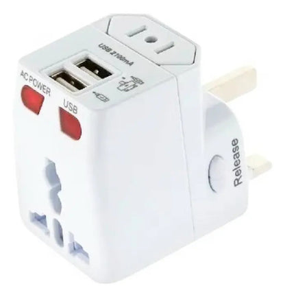 Adaptador De Enchufe Universal Para Viaje 2 Usb