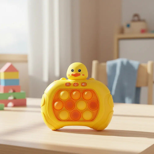 Juego Consola Pop It Pato Electrónica Luz Sonido Infantil Amarillo