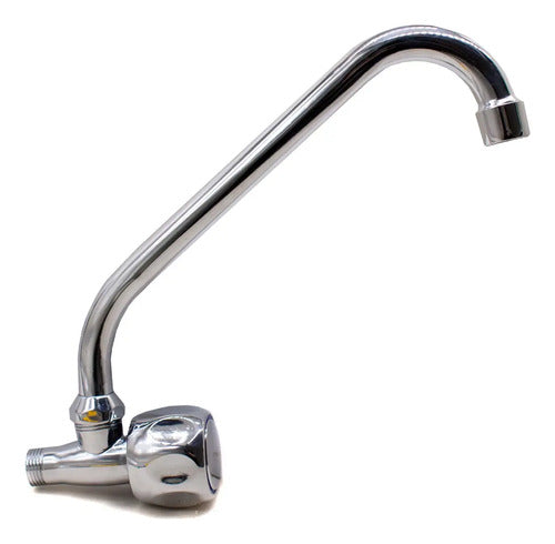 Grifo Cocina Mesada Pared Canilla Metalica Agua Fria