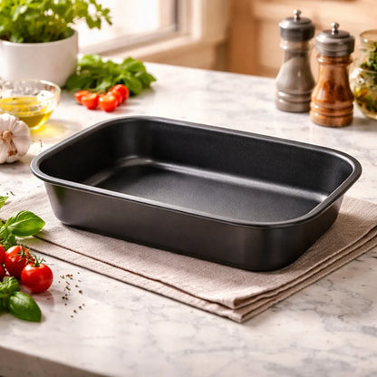 Fuente Asadera Rectangular Honda Antiadherente Cocina 28 Cm Negro
