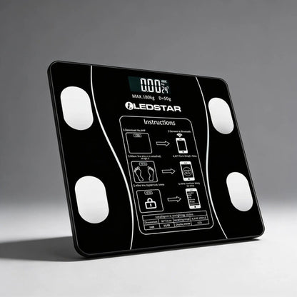 Balanza Digital Ledstar Inteligente App Bluetooth Grasa Masa Negro