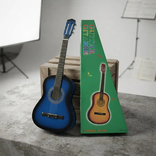 Guitarra Clásica Criolla 38 Pulgadas Madera 6 Cuerdas 97cm Azul