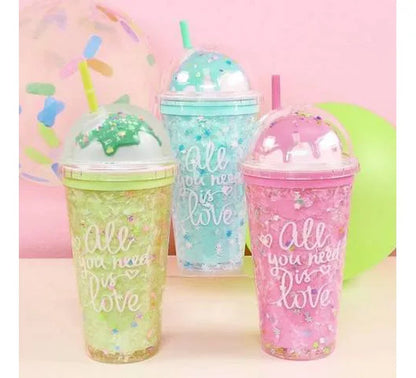 Vaso Acrílico Sorbito Helado Doble Pared 450ml Celeste Celeste