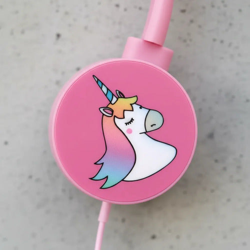 Auriculares Infantil Unicornio Niños Cable Vincha Ajustable Rosa