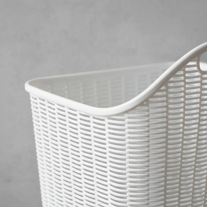 Canasto/cesto Asas Organizador Plástico Calado Multiuso 51cm Blanco