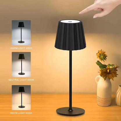 Lampara Velador Led Touch Recargable Usb Dimerizable Negro Blanco