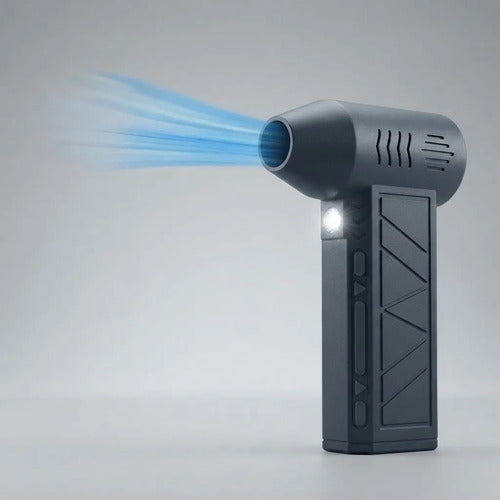 Mini Sopladora De Aire Turbo Recargable 4000mah Portátil Led Negro