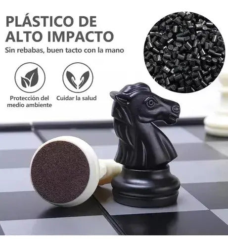 Ajedrez Magnetico Plegable Tablero Fichas Abs Juego De Mesa
