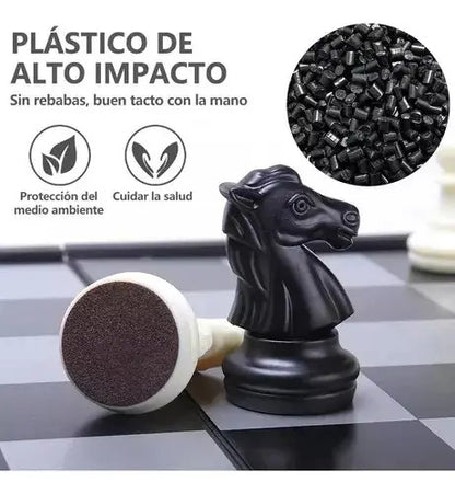 Ajedrez Magnetico Plegable Tablero Fichas Abs Juego De Mesa