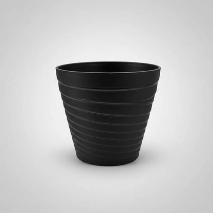 Maceta Plastica Relieve Decorativa Interior Exterior Jardin Negro