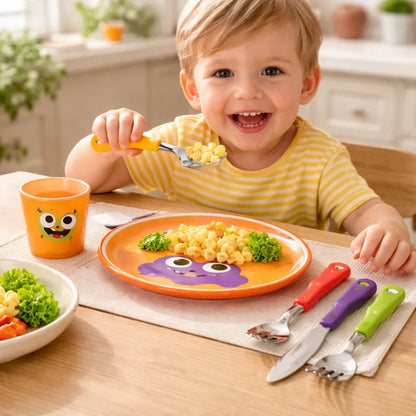 Set Juego Infantil Vajilla Plato Vaso Cubiertos X5 Piezas Aleatorio