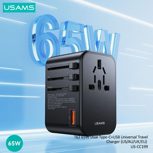 Cargador De Viaje 65w 2 Usb Tipo C + Usb Negro