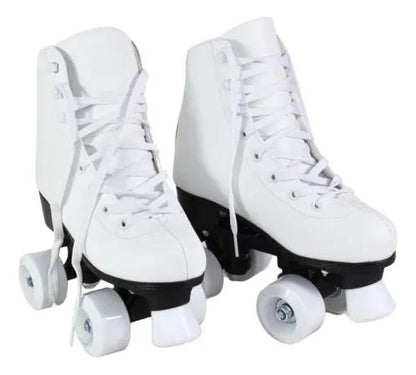 Patines Artísticos 4 Ruedas Abec-7 Bota Acolchada Blancos 36 54 Mm Blanco