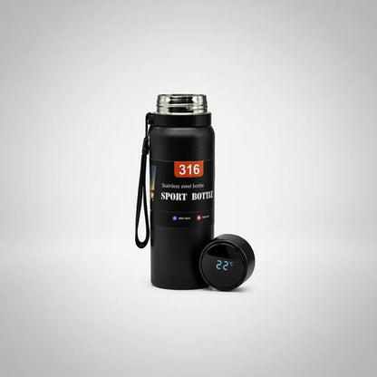 Botella Térmica Temperatura Filtro Acero Inoxidable Led 800m Negro