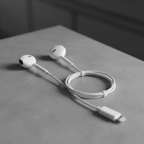 Auriculares Cable Ios Android Celular Control Volumen 120 Cm Blanco