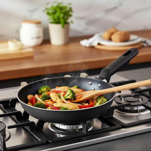 Sarten Aluminio 22cm Loreto Cocina Mango Termico Omeletera Negro