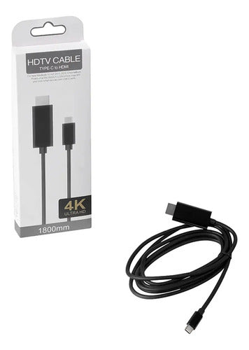 Cable Hdmi A Tipo C Usb C 4k Hd 1.8m Negro