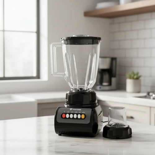 Licuadora Picadora 2 En 1 Multifuncion Vaso Picador 4 Vel Negro