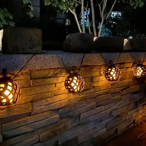 Set X2 Guirnalda Solar Guia Luces Led Calidas Lamparas Calidas