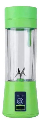 Licuadora Portatil Varios Colores Usb Recargable Vaso Batido Verde