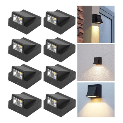 Set X8 Aplique Pared Exterior Luminaria Foco Unidireccional