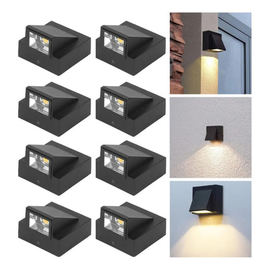 Set X8 Aplique Pared Exterior Luminaria Foco Unidireccional