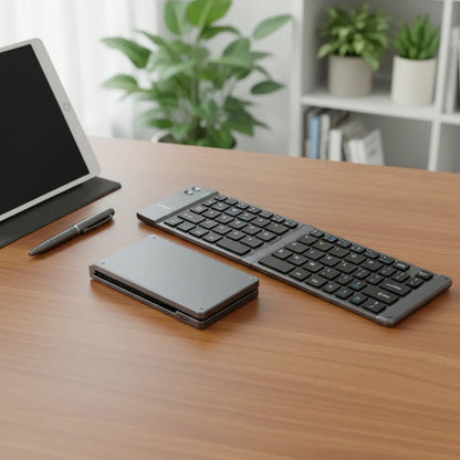 Teclado Inalambrico Plegable Portatil Bluetooth Negro